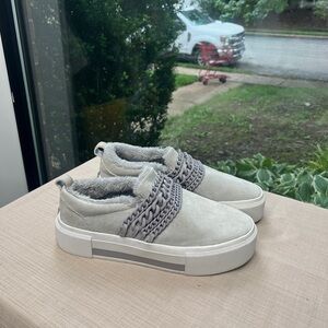 Kendall & Kylie Gray Chain Embellished Slip-On Sneakers